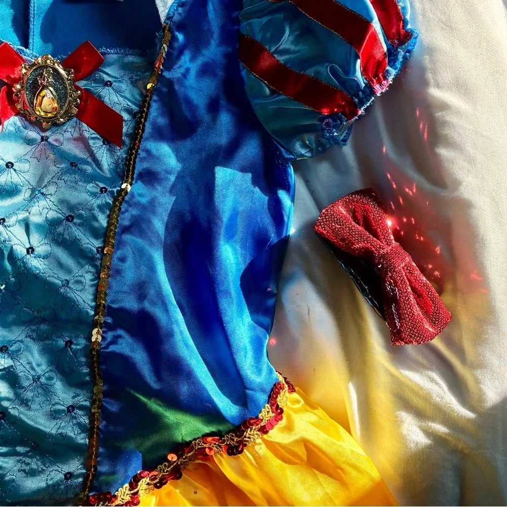 Disney Snow White Costume Gown Satin Dress Medium 7 8 Halloween Fairy Princess